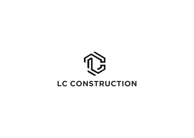 lc construction logo design vector illustration