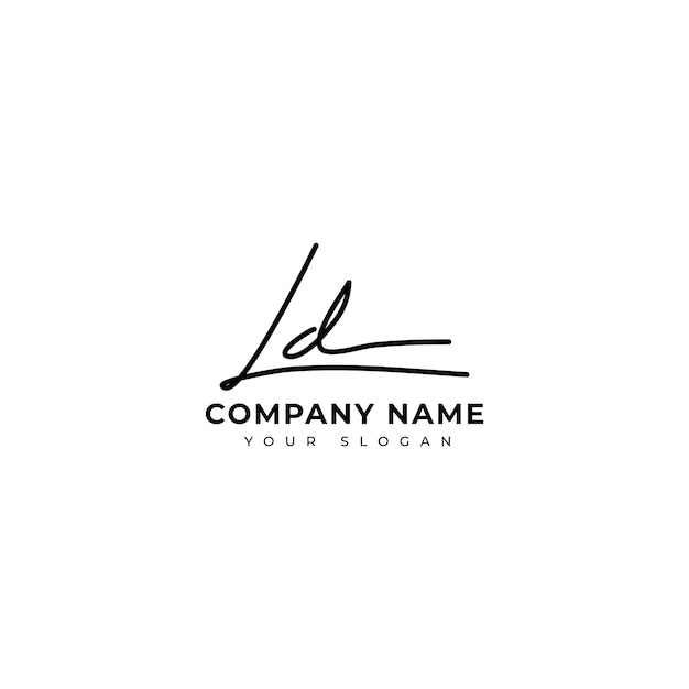 Ld Initial signature logo vector design