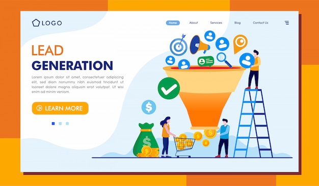 Lead Generation Landing Page Website Illustration 