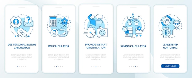 Lead retention blue onboarding mobile app screen