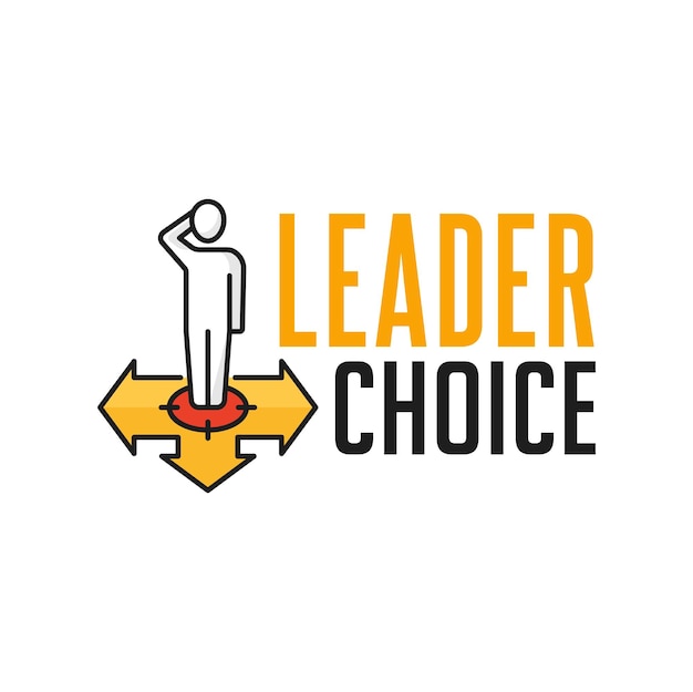 Leader choice business goal strategy outline icon