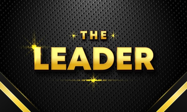 Leader Golden Text Effect with Abstract Background