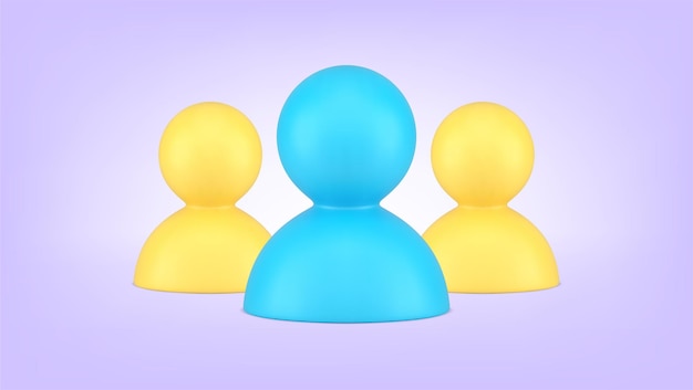 Leadership community organization people society interaction 3d icon vector illustration