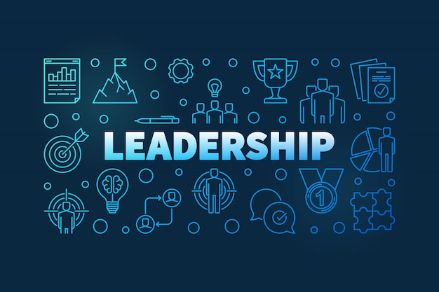 Leadership concept blue banner