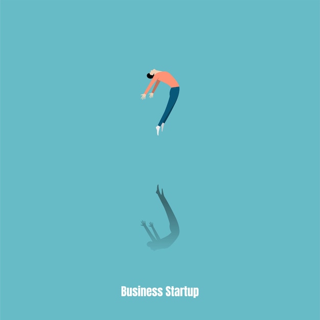 Leadership concept. Freedom man symbol of success. Personal and Career Growth. Startup Business Concept. Beginning of Business Ideas. Vector Illustration flat