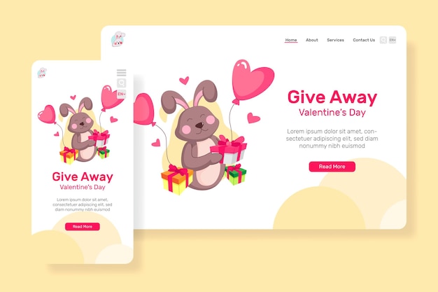 Leading page give away for valentine's day