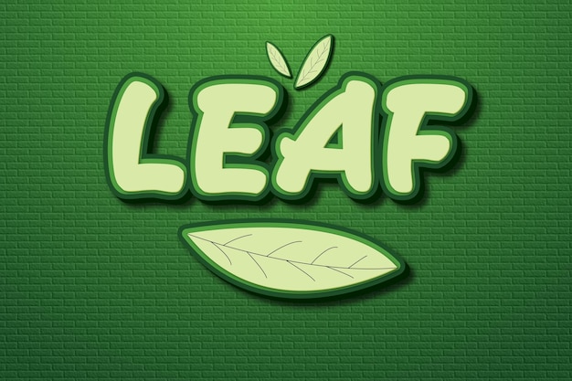 leaf 3d editable text effect