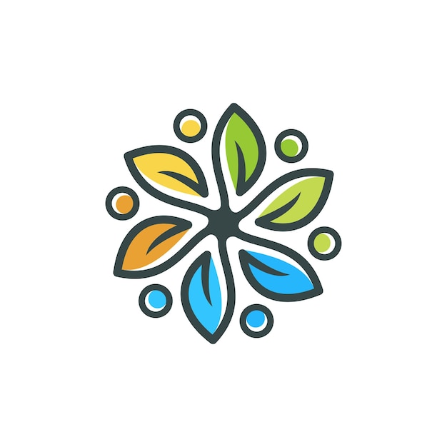 Leaf Abstract flower logo design nature vector icon logotype