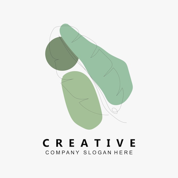 Leaf Background Logo Design Vector Art Icons In pastel colors