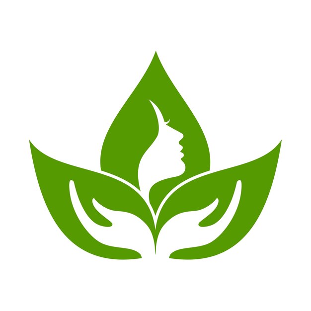 Leaf Beauty Women Care Simple Logo Design