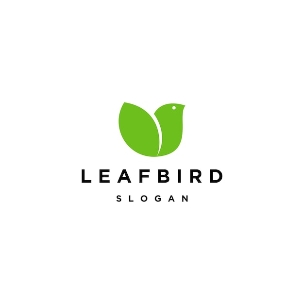 Leaf bird logo icon design template