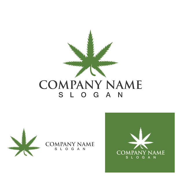 Leaf Cannabis logo vector illustration icon