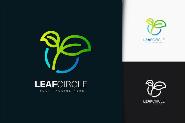 Leaf circle logo design with gradient