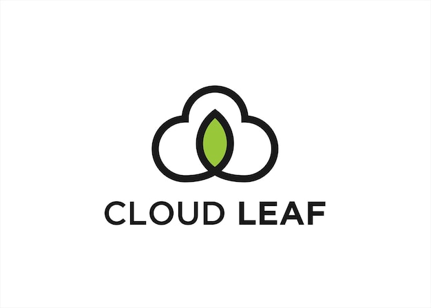 leaf cloud logo design icon vector silhouette illustration