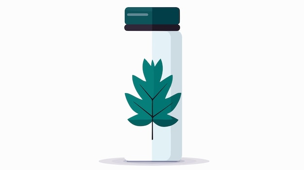 Vector leaf decor thermos flat icon vector illustration