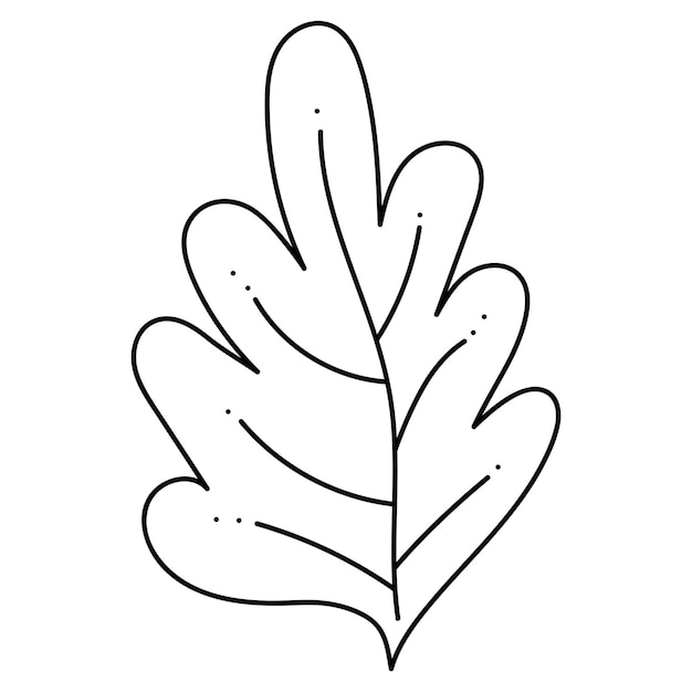 Leaf doodle absrtact second Hand drawn outline vector illustration