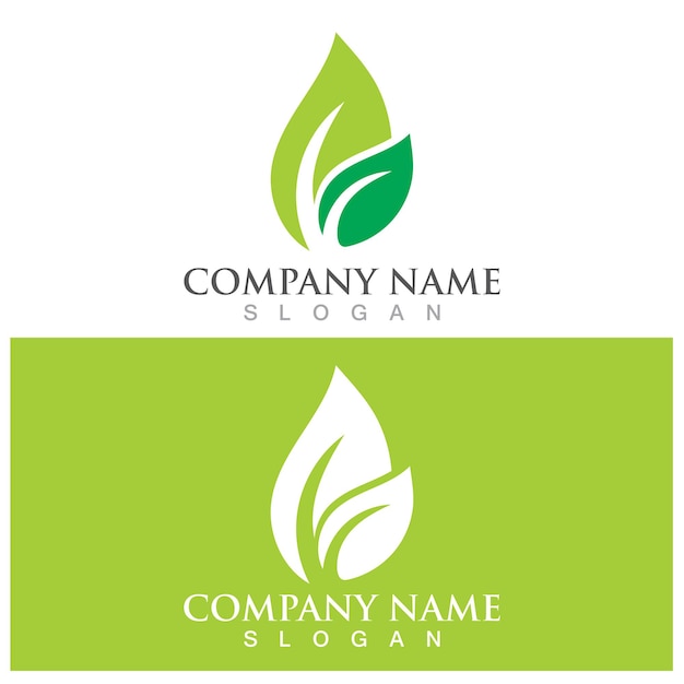 Leaf ecology logo and vector template