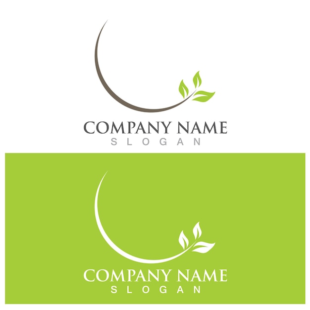 Leaf ecology logo and vector template