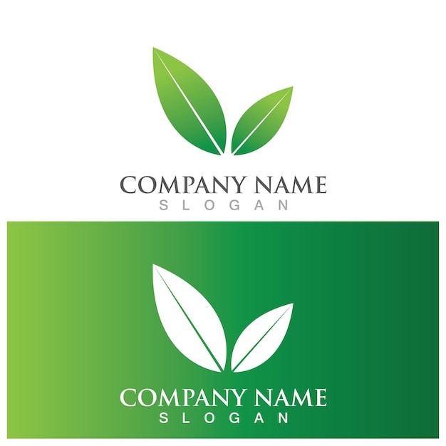 Leaf ecology logo and vector template