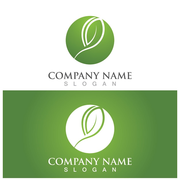 Leaf ecology logo and vector template