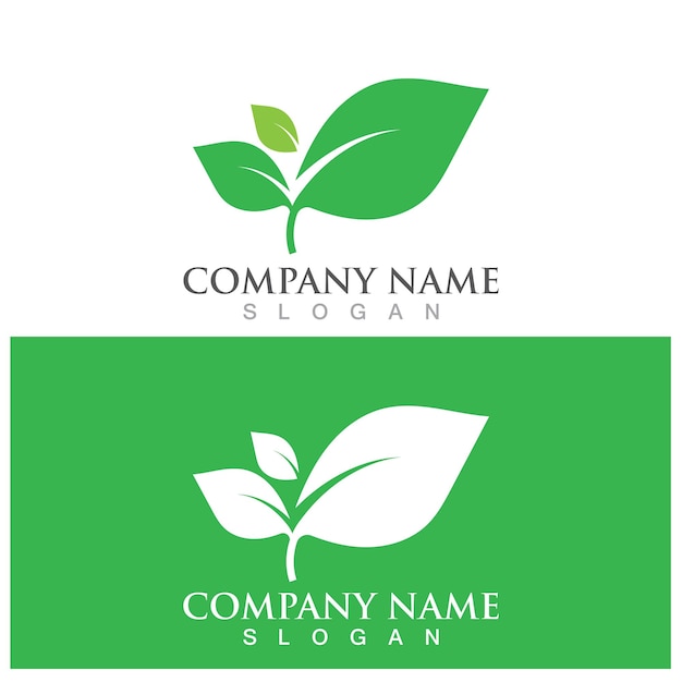 Leaf ecology logo and vector template