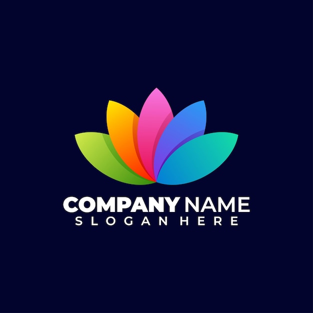 Leaf or feather colorful and gradient logo