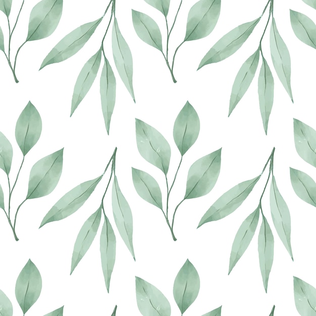 Leaf floral nature watercolor seamless pattern