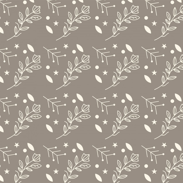  leaf and flower pattern in brown background