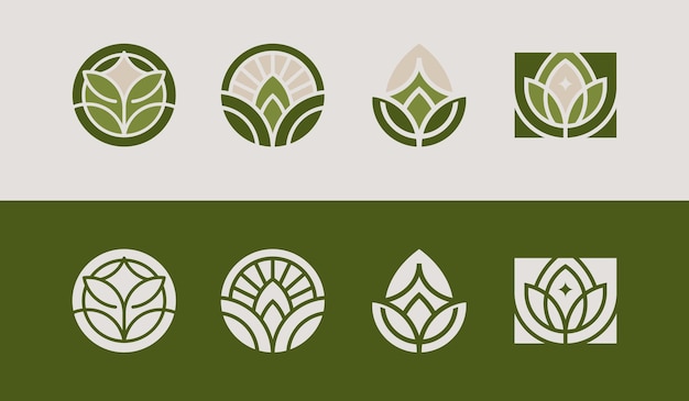 Leaf Flower Plant Logo Universal creative premium symbol Vector sign icon logo template Vector illustration