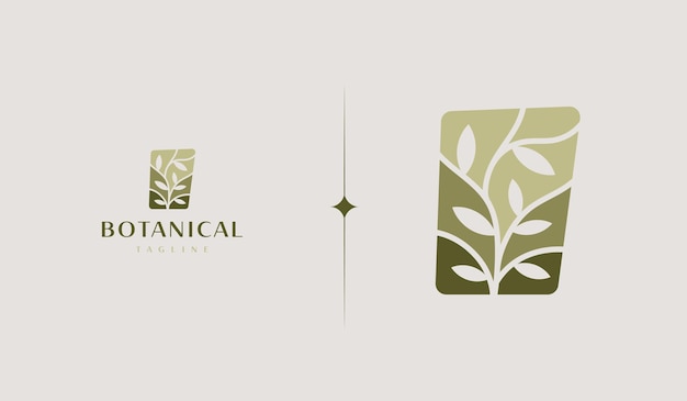 Vector leaf flower tree monoline logo template universal creative premium symbol vector illustration creative minimal design template symbol for corporate business identity