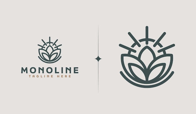 Leaf Flower Tree monoline Universal creative premium symbol Vector sign icon logo template Vector illustration