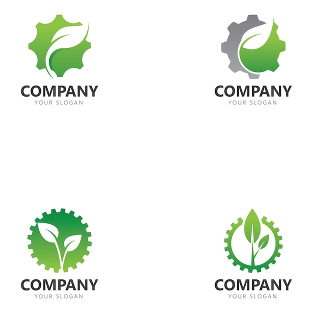 Leaf And Gear Logo Design Inspiration