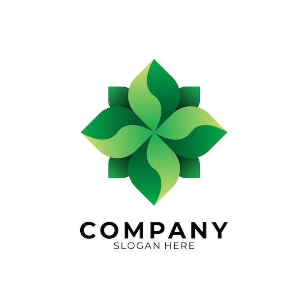 leaf geometry green logo 