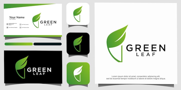 leaf go green nature logo design template