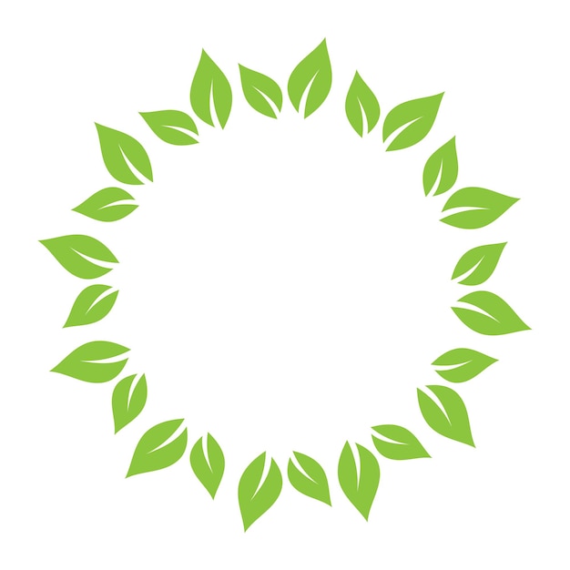 Leaf green decoration circle logo and symbol vector template