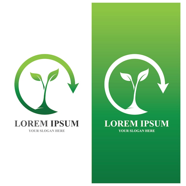 Leaf green  ecology nature logo element vector