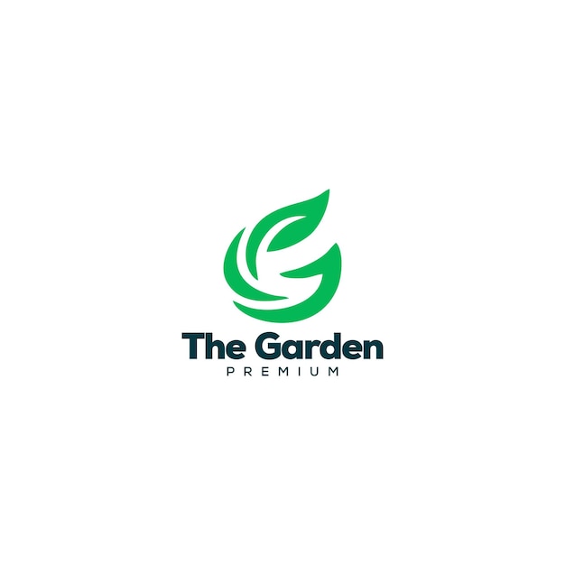 Leaf Green Garden logo vector icon illustration design Premium Vector