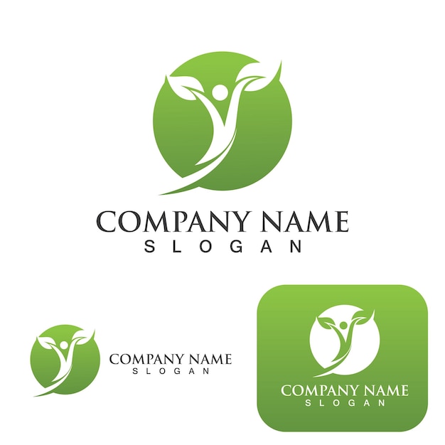 Leaf green logo nature vector