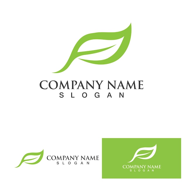 Leaf green logo and symbol vector