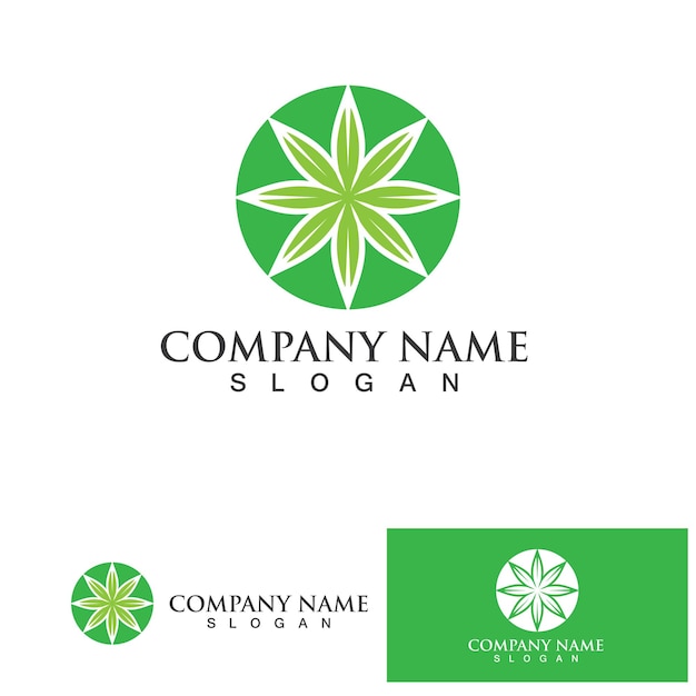 Leaf green logo and symbol vector