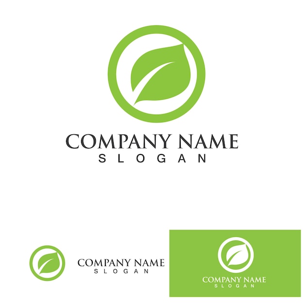 Leaf green logo and symbol vector