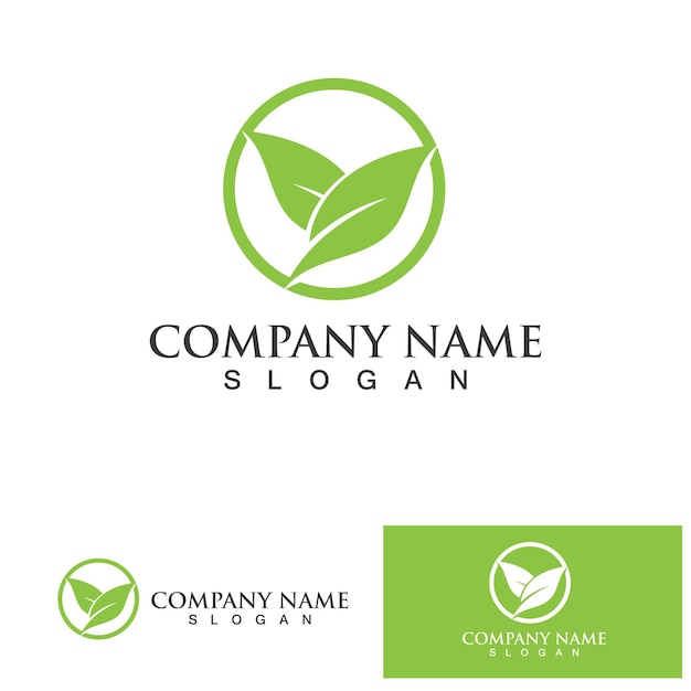 Leaf green logo and symbol vector