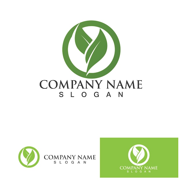 Leaf green logo and symbol vector