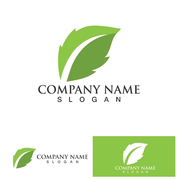 Leaf green logo and symbol vector