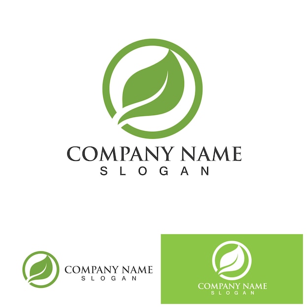 Leaf green logo and symbol vector