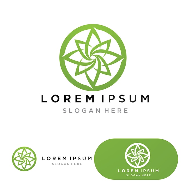 Leaf green logo and symbol vector