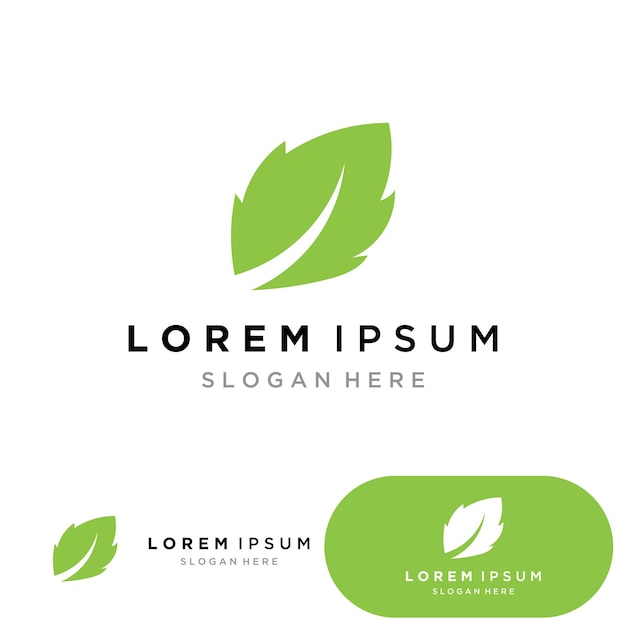 Leaf green logo and symbol vector