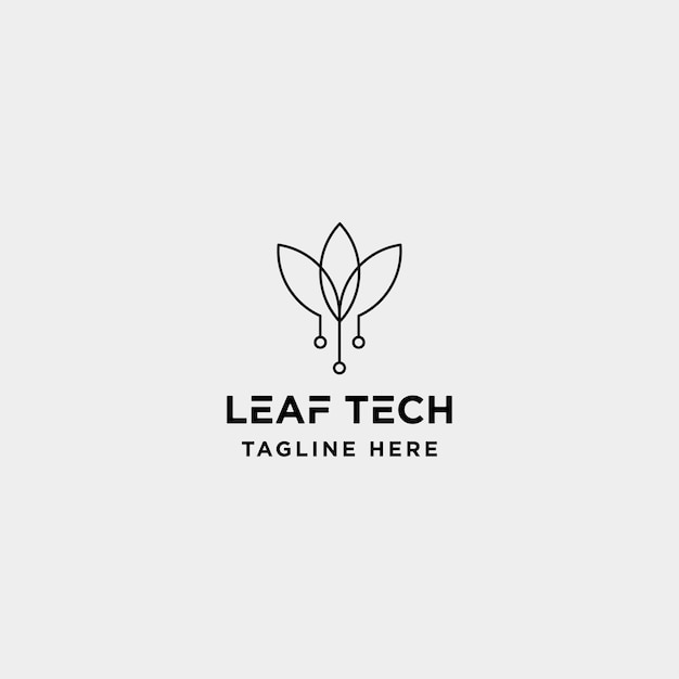 Leaf green technology logo design nature tech symbol icon illustration