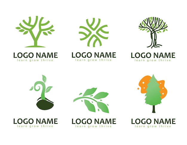 Leaf Grow Logo Designs