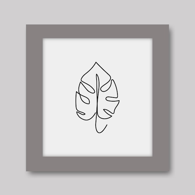 Leaf hand drawing line art illustration